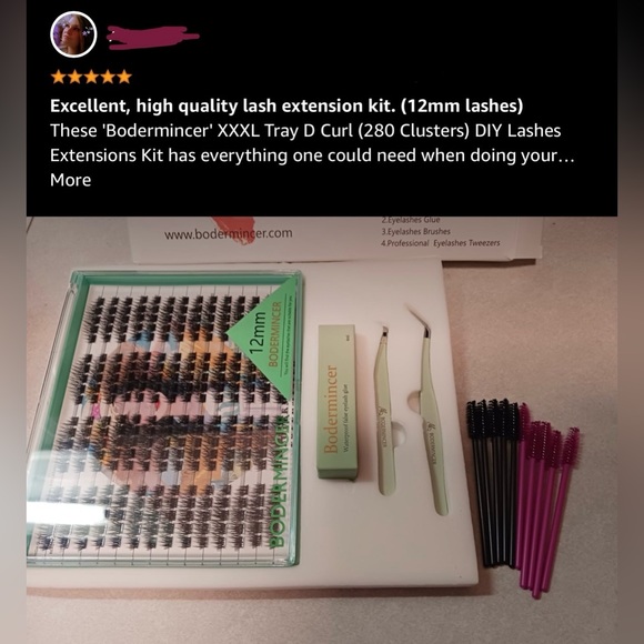 3XL Tray D Curl 280 Clusters DIY Lashes Extensions Kit at Home (16mm Lashes Kit) - Picture 5 of 8